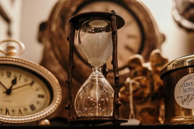 shallow focus of clear hourglass