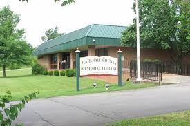Marshall Co Memorial Library in Lewisburg TN, Outside of building
